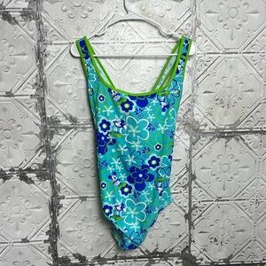 Disney Mickey Mouse y2K floral Swimwear in Blue and Green